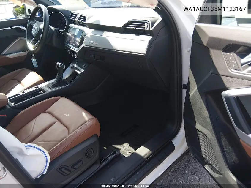 2021 Audi Q3 Premium 40 VIN: WA1AUCF35M1123167 Lot: 45373451