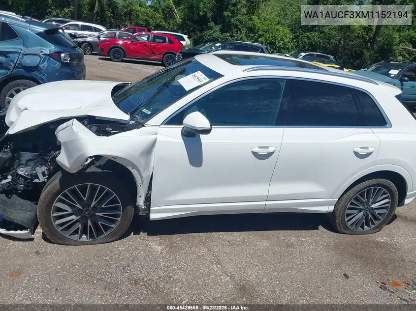 2021 Audi Q3 Premium 40 Tfsi Quattro Tiptronic VIN: WA1AUCF3XM1152194 Lot: 45429555