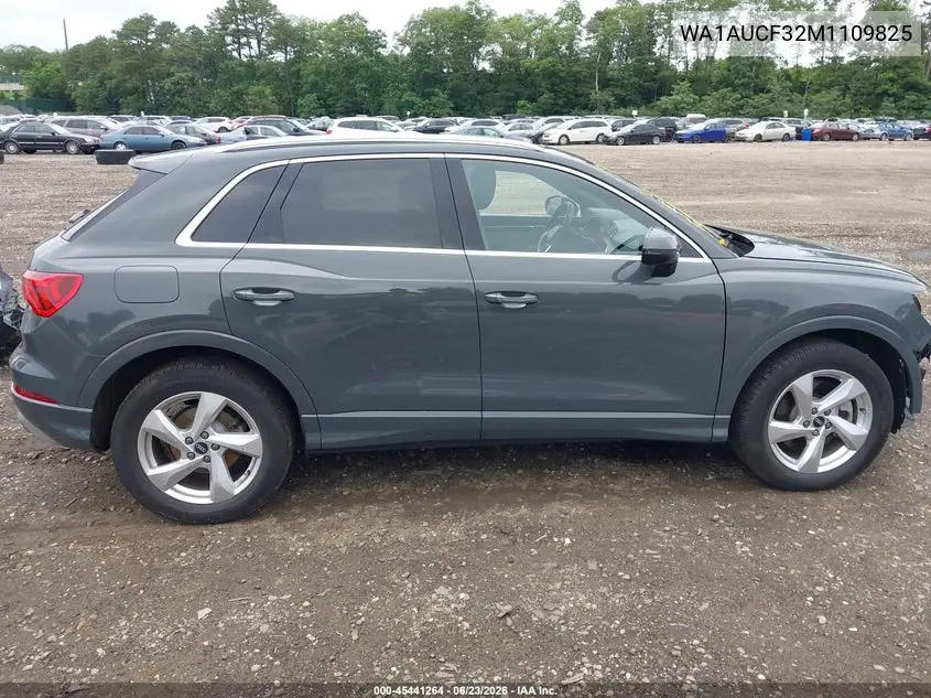 2021 Audi Q3 Premium 40 Tfsi Quattro Tiptronic VIN: WA1AUCF32M1109825 Lot: 45441264