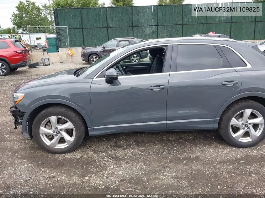 2021 Audi Q3 Premium 40 Tfsi Quattro Tiptronic VIN: WA1AUCF32M1109825 Lot: 45441264