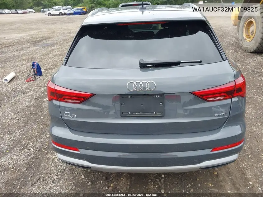 2021 Audi Q3 Premium 40 Tfsi Quattro Tiptronic VIN: WA1AUCF32M1109825 Lot: 45441264