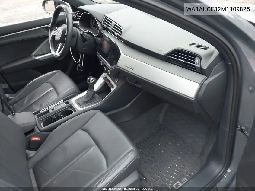 2021 Audi Q3 Premium 40 Tfsi Quattro Tiptronic VIN: WA1AUCF32M1109825 Lot: 45441264