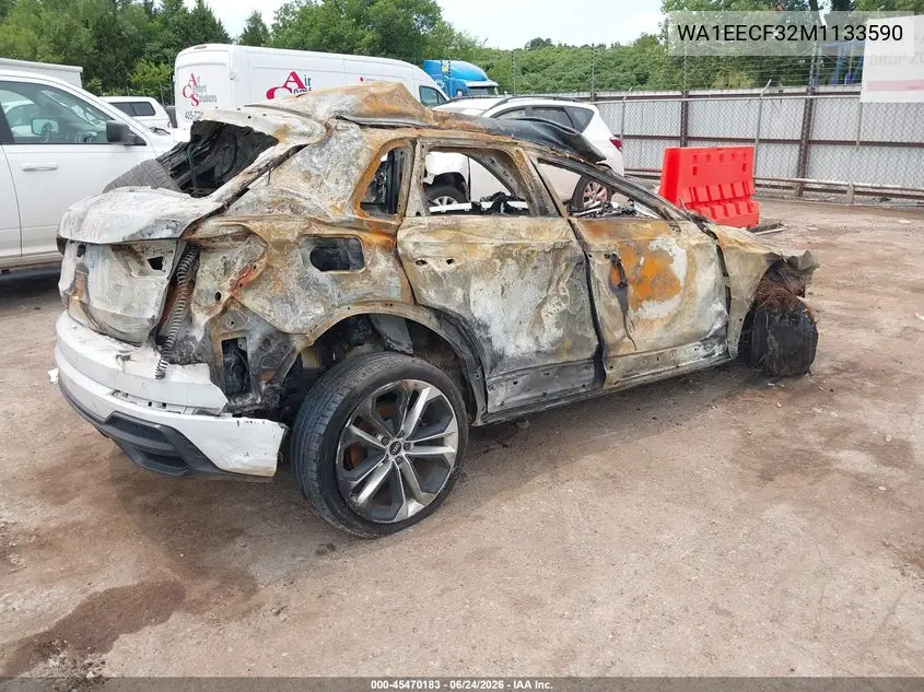 2021 Audi Q3 Premium Plus 45 Tfsi S Line Quattro Tiptronic VIN: WA1EECF32M1133590 Lot: 45470183