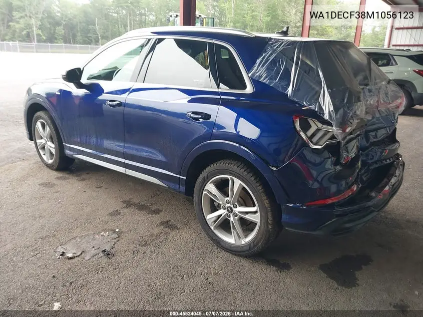 2021 Audi Q3 Premium 45 Tfsi S Line Quattro Tiptronic VIN: WA1DECF38M1056123 Lot: 45524045