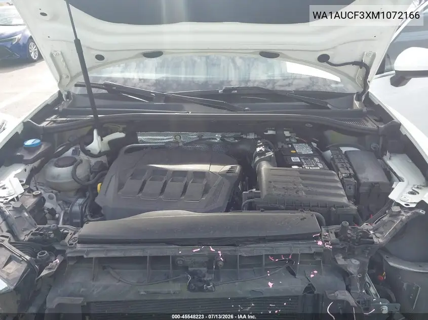 2021 Audi Q3 Premium 40 Tfsi Quattro Tiptronic VIN: WA1AUCF3XM1072166 Lot: 45548223