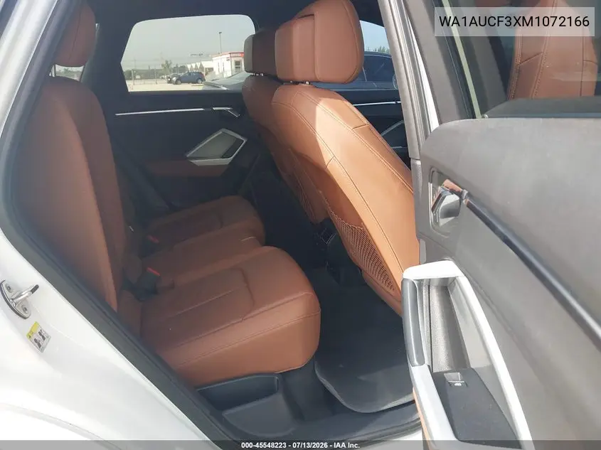 2021 Audi Q3 Premium 40 Tfsi Quattro Tiptronic VIN: WA1AUCF3XM1072166 Lot: 45548223