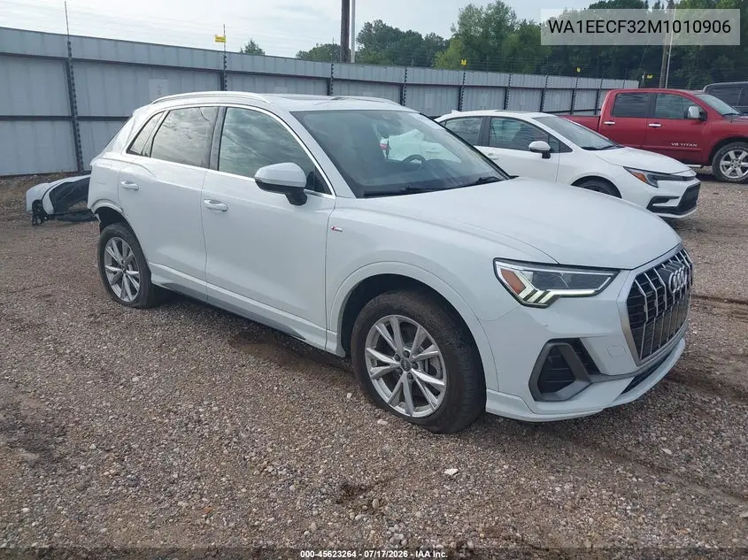 2021 Audi Q3 Premium Plus 45 Tfsi S Line Quattro Tiptronic VIN: WA1EECF32M1010906 Lot: 45623264