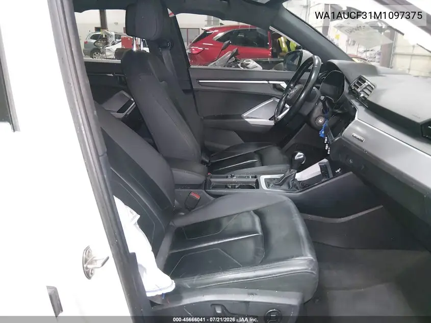 2021 Audi Q3 Premium 40 Tfsi Quattro Tiptronic VIN: WA1AUCF31M1097375 Lot: 45666041