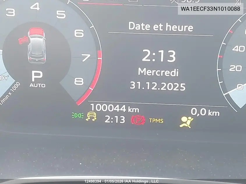 2022 Audi Q3 VIN: WA1EECF33N1010088 Lot: 12498394