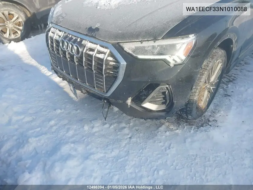 2022 Audi Q3 VIN: WA1EECF33N1010088 Lot: 12498394