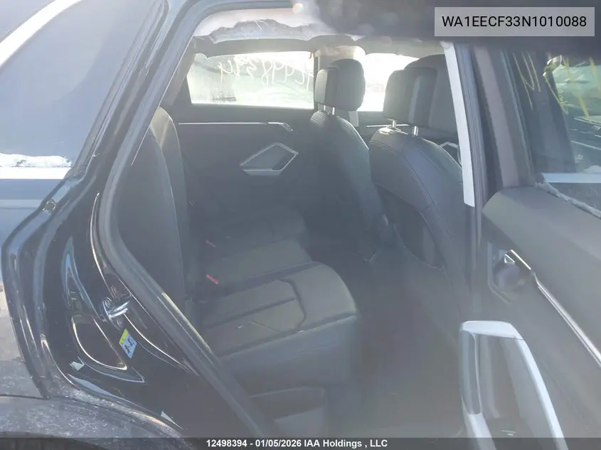 2022 Audi Q3 VIN: WA1EECF33N1010088 Lot: 12498394