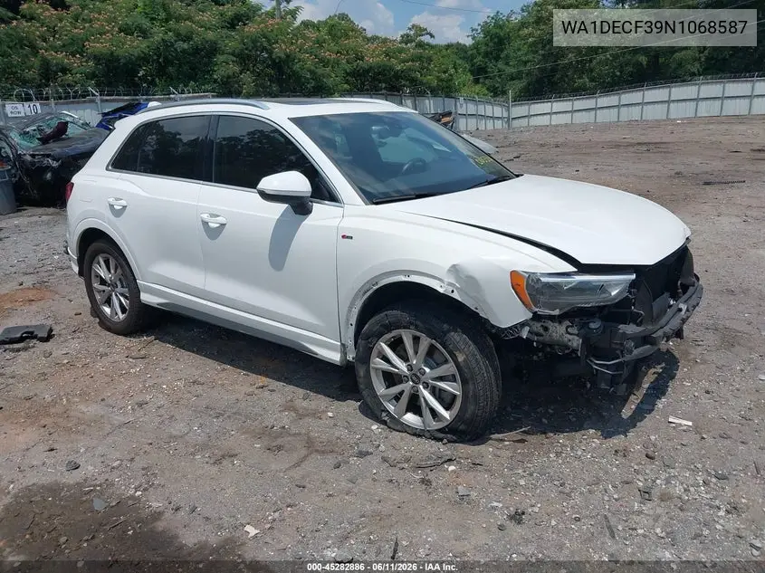 2022 Audi Q3 Premium S Line 45 VIN: WA1DECF30N1005538 Lot: 45282886
