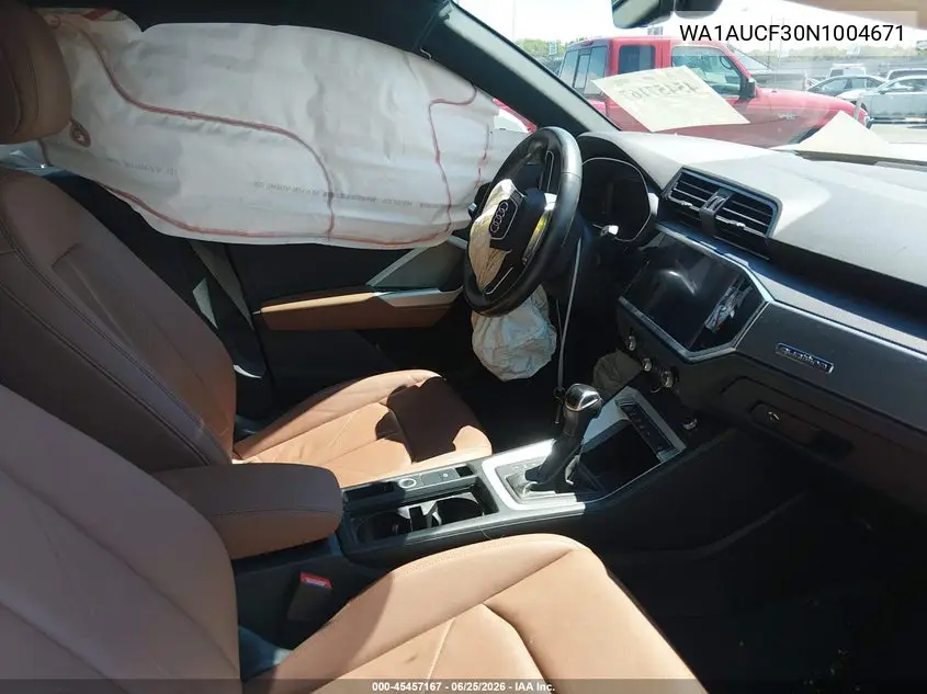 2022 Audi Q3 Premium 40 Tfsi Quattro Tiptronic VIN: WA1AUCF30N1004671 Lot: 45457167