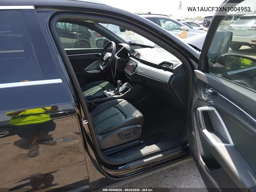 2022 Audi Q3 Premium 40 Tfsi Quattro Tiptronic VIN: WA1AUCF3XN1004953 Lot: 45468626