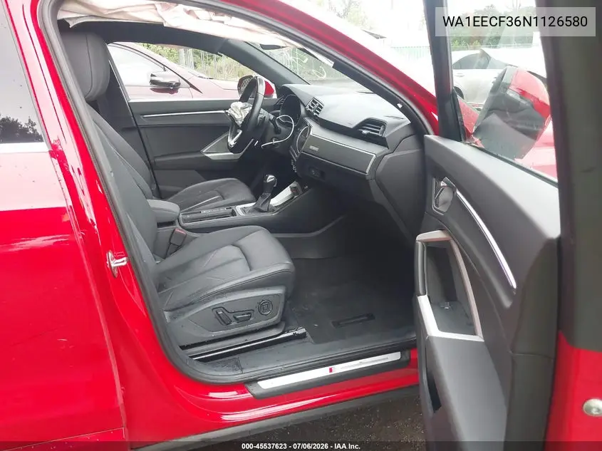 2022 Audi Q3 Premium Plus 45 Tfsi S Line Quattro Tiptronic VIN: WA1EECF36N1126580 Lot: 45537623