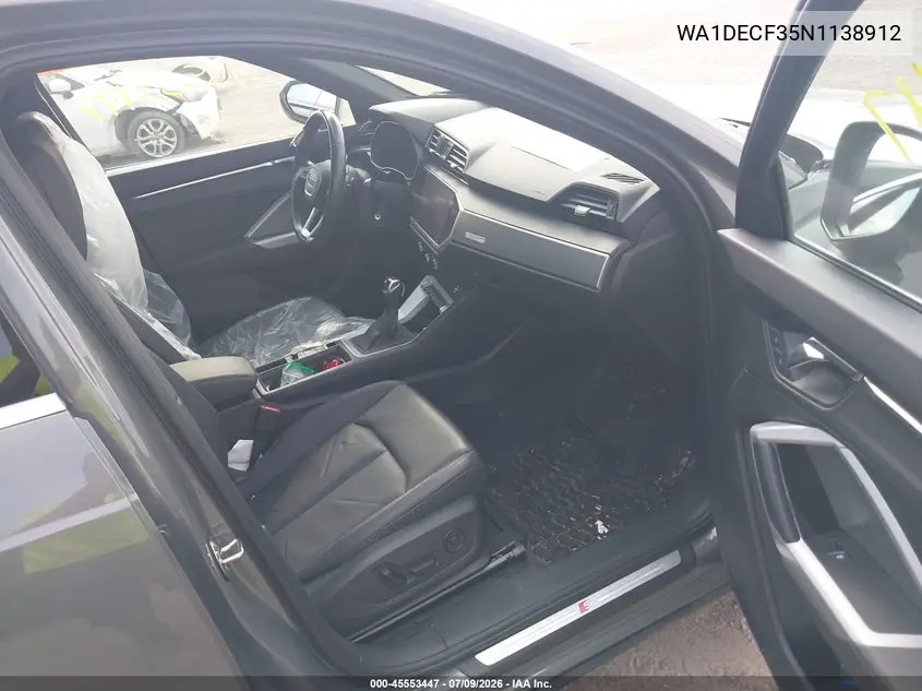 2022 Audi Q3 Premium 45 Tfsi S Line Quattro Tiptronic VIN: WA1DECF35N1138912 Lot: 45553447