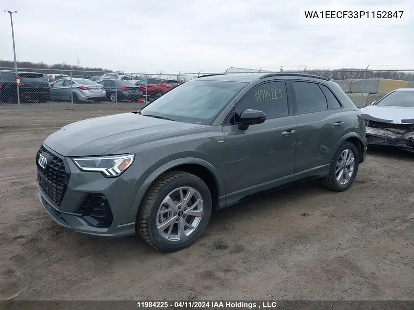 2023 Audi Q3 VIN: WA1EECF33P1152847 Lot: 11984225