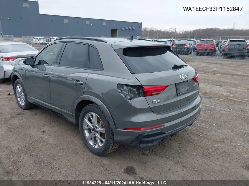 2023 Audi Q3 VIN: WA1EECF33P1152847 Lot: 11984225