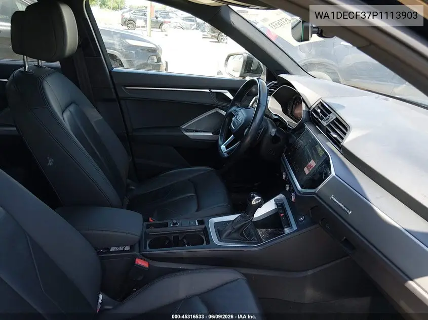 2023 Audi Q3 Premium 45 Tfsi S Line Quattro Tiptronic VIN: WA1DECF37P1113903 Lot: 45316533