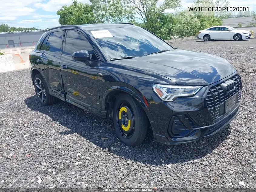 2023 Audi Q3 Premium Plus 45 Tfsi S Line Quattro Tiptronic VIN: WA1EECF30P1020001 Lot: 45330791