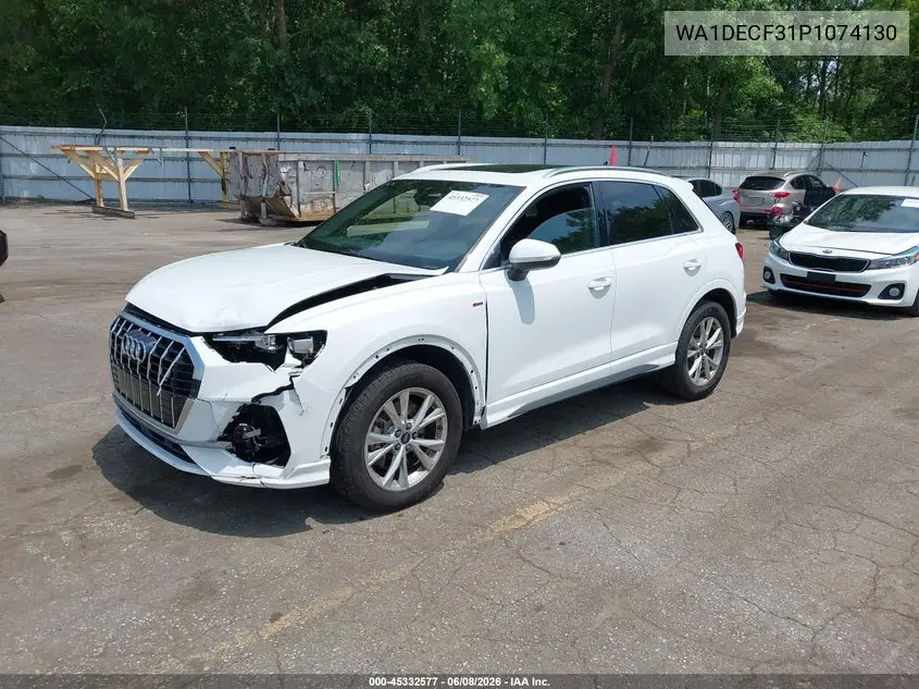 2023 Audi Q3 Premium 45 Tfsi S Line Quattro Tiptronic VIN: WA1DECF31P1074130 Lot: 45332577