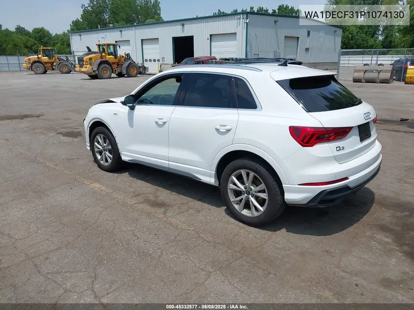 2023 Audi Q3 Premium 45 Tfsi S Line Quattro Tiptronic VIN: WA1DECF31P1074130 Lot: 45332577