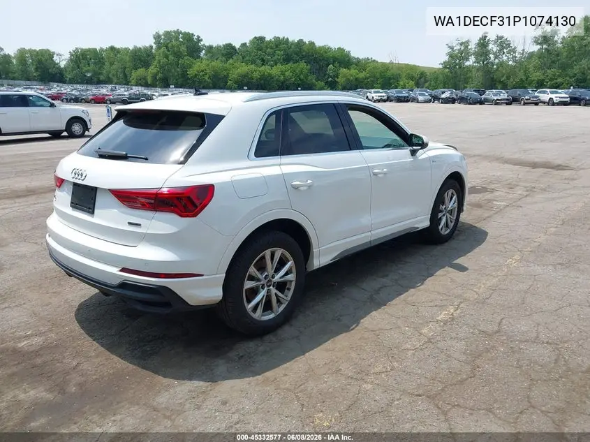 2023 Audi Q3 Premium 45 Tfsi S Line Quattro Tiptronic VIN: WA1DECF31P1074130 Lot: 45332577