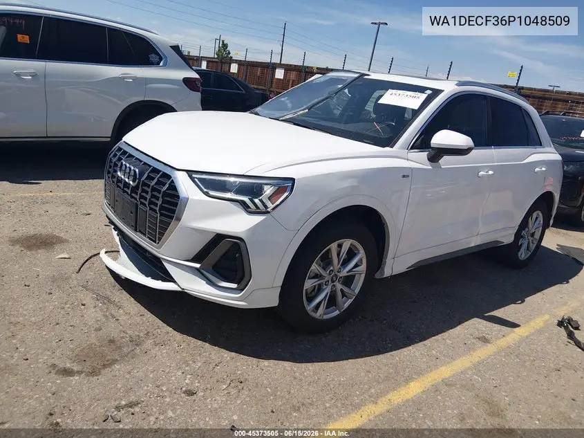2023 Audi Q3 Premium 45 Tfsi S Line Quattro Tiptronic VIN: WA1DECF36P1048509 Lot: 45373505