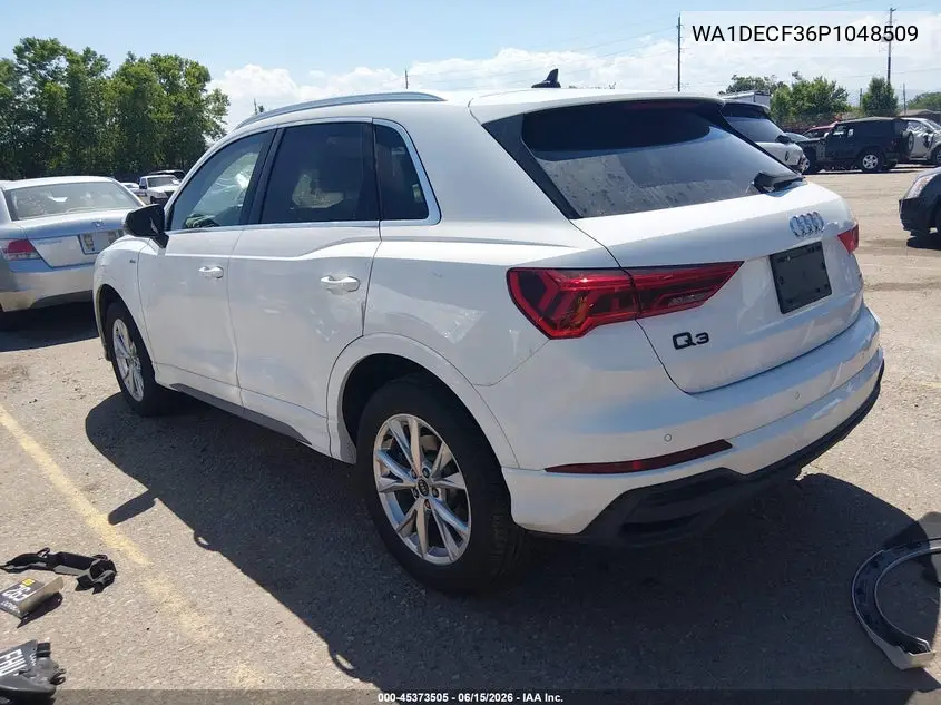 2023 Audi Q3 Premium 45 Tfsi S Line Quattro Tiptronic VIN: WA1DECF36P1048509 Lot: 45373505