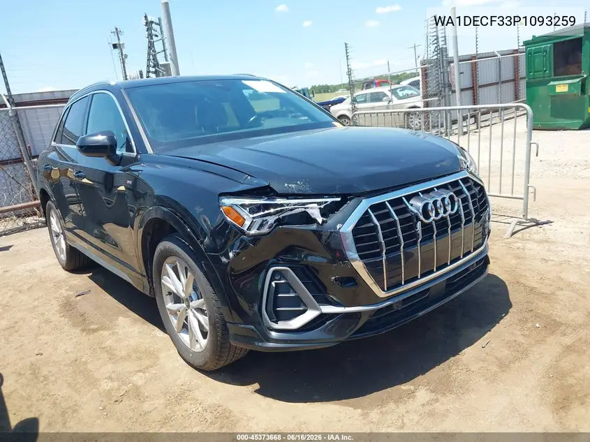 2023 Audi Q3 Premium 45 Tfsi S Line Quattro Tiptronic VIN: WA1DECF33P1093259 Lot: 45373668