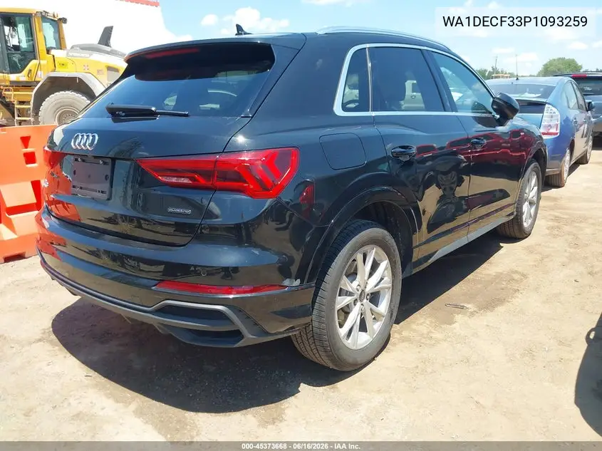 2023 Audi Q3 Premium 45 Tfsi S Line Quattro Tiptronic VIN: WA1DECF33P1093259 Lot: 45373668