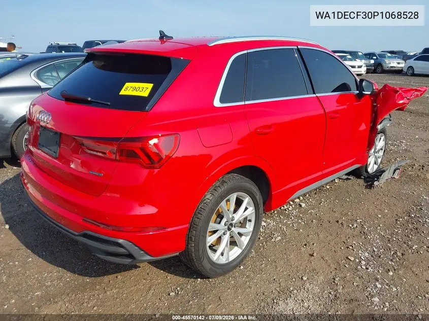 2023 Audi Q3 Premium 45 Tfsi S Line Quattro Tiptronic VIN: WA1DECF30P1068528 Lot: 45570142