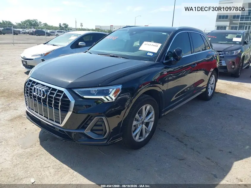 2024 Audi Q3 Premium 45 Tfsi S Line Quattro Tiptronic VIN: WA1DECF30R1097806 Lot: 45412668