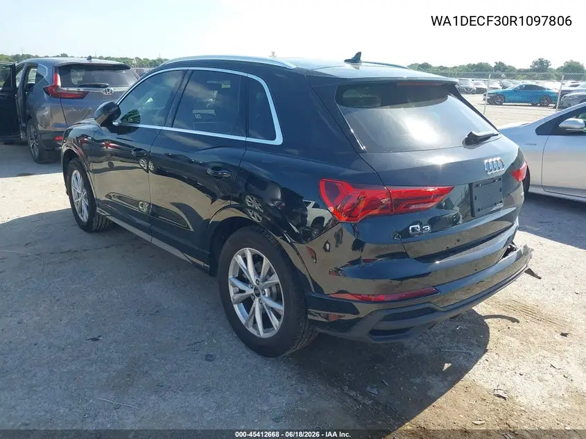 2024 Audi Q3 Premium 45 Tfsi S Line Quattro Tiptronic VIN: WA1DECF30R1097806 Lot: 45412668