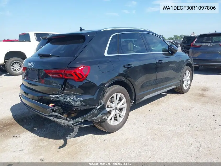 2024 Audi Q3 Premium 45 Tfsi S Line Quattro Tiptronic VIN: WA1DECF30R1097806 Lot: 45412668