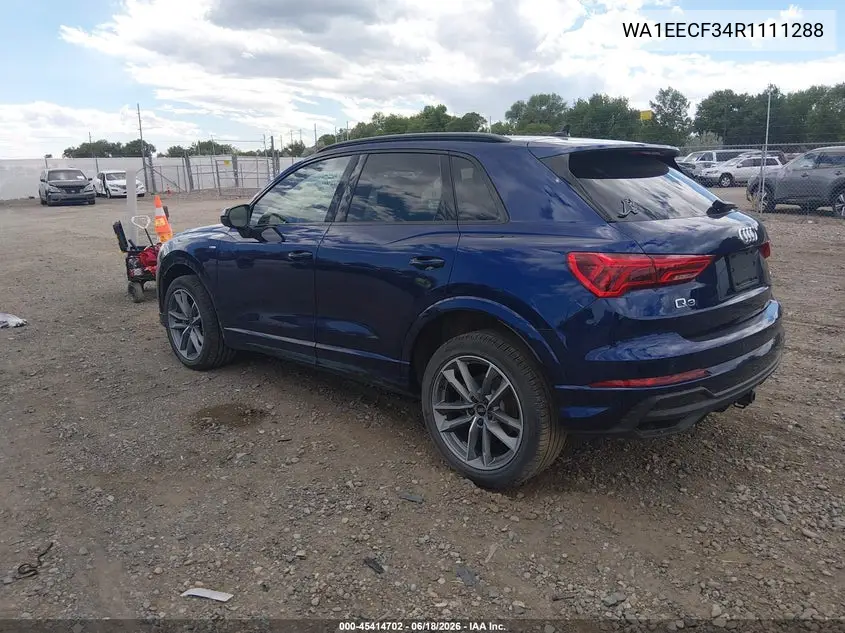 2024 Audi Q3 Premium Plus 45 Tfsi S Line Quattro Tiptronic VIN: WA1EECF34R1111288 Lot: 45414702