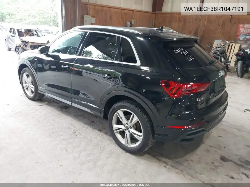 2024 Audi Q3 Premium Plus 45 Tfsi S Line Quattro Tiptronic VIN: WA1EECF38R1047191 Lot: 45422397