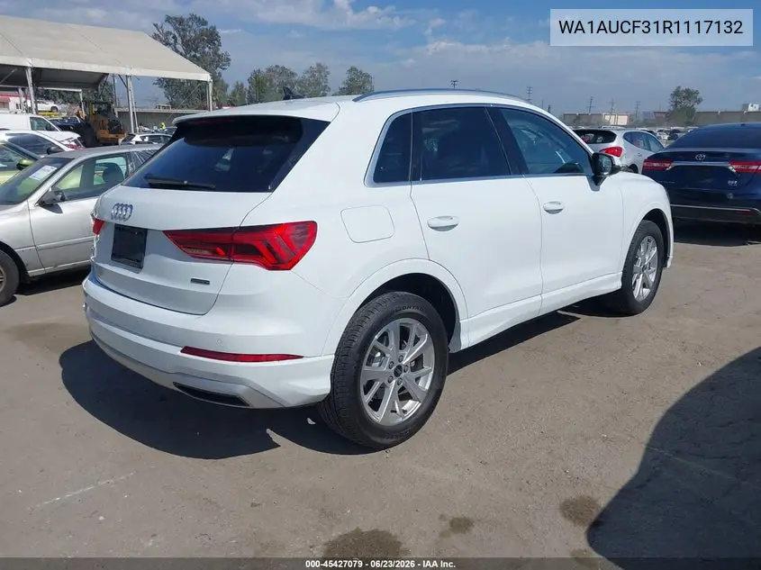 2024 Audi Q3 Premium 40 Tfsi Quattro Tiptronic VIN: WA1AUCF31R1117132 Lot: 45427079