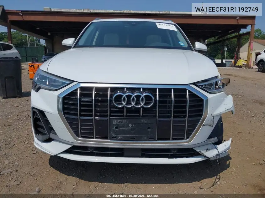 2024 Audi Q3 Premium Plus 45 Tfsi S Line Quattro Tiptronic VIN: WA1EECF31R1192749 Lot: 45511696