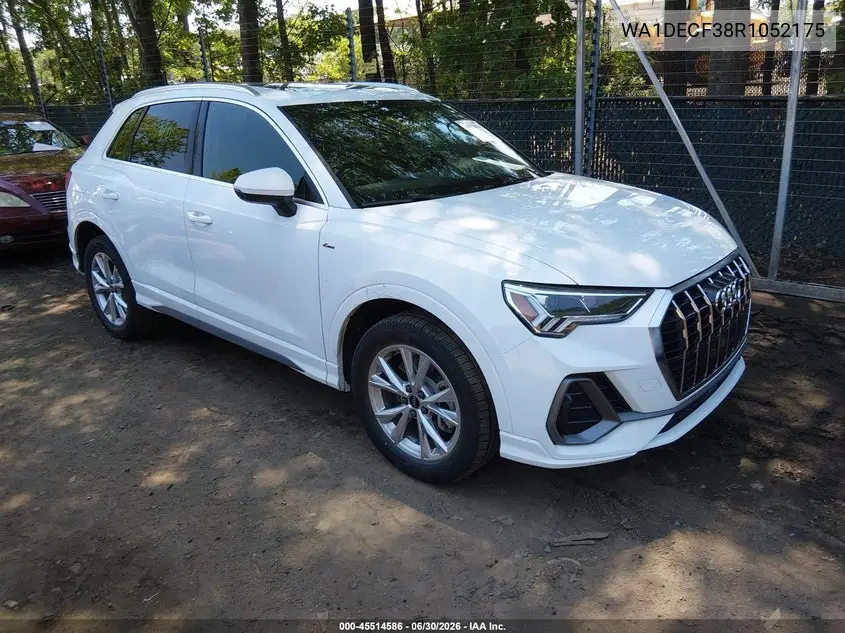 2024 Audi Q3 Premium 45 Tfsi S Line Quattro Tiptronic VIN: WA1DECF38R1052175 Lot: 45514586