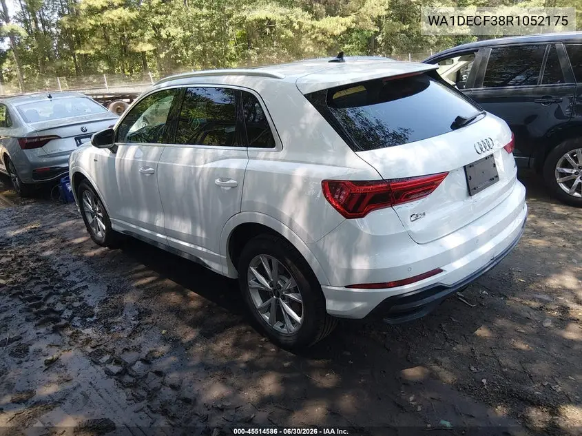 2024 Audi Q3 Premium 45 Tfsi S Line Quattro Tiptronic VIN: WA1DECF38R1052175 Lot: 45514586