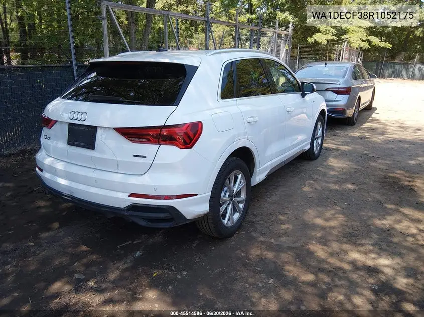 2024 Audi Q3 Premium 45 Tfsi S Line Quattro Tiptronic VIN: WA1DECF38R1052175 Lot: 45514586