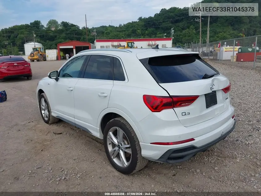 2024 Audi Q3 Premium Plus 45 Tfsi S Line Quattro Tiptronic VIN: WA1EECF33R1045378 Lot: 45588356