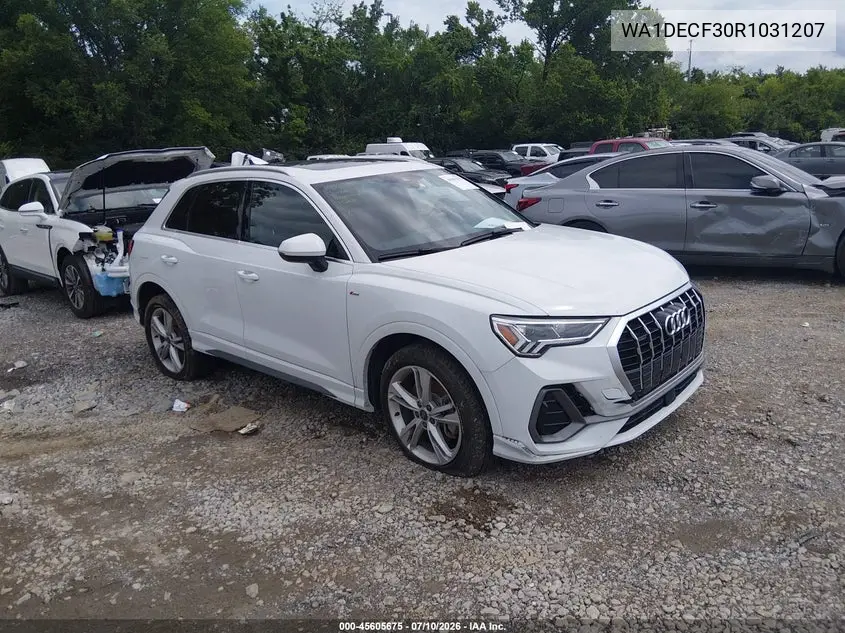 2024 Audi Q3 Premium 45 Tfsi S Line Quattro Tiptronic VIN: WA1DECF30R1031207 Lot: 45605675