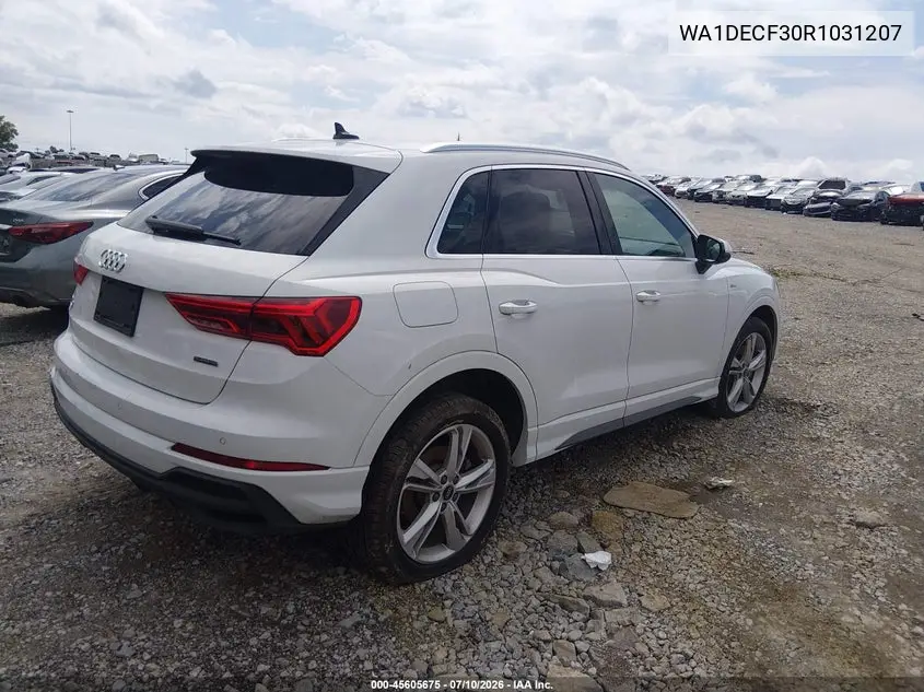 2024 Audi Q3 Premium 45 Tfsi S Line Quattro Tiptronic VIN: WA1DECF30R1031207 Lot: 45605675