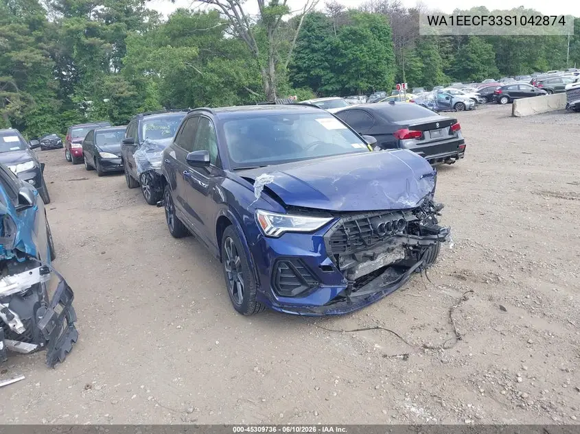 2025 Audi Q3 Premium 45 Tfsi S Line Quattro Tiptronic VIN: WA1EECF33S1042874 Lot: 45309736