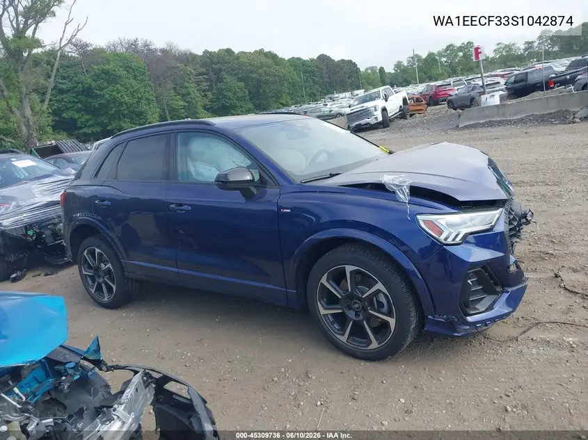 2025 Audi Q3 Premium 45 Tfsi S Line Quattro Tiptronic VIN: WA1EECF33S1042874 Lot: 45309736