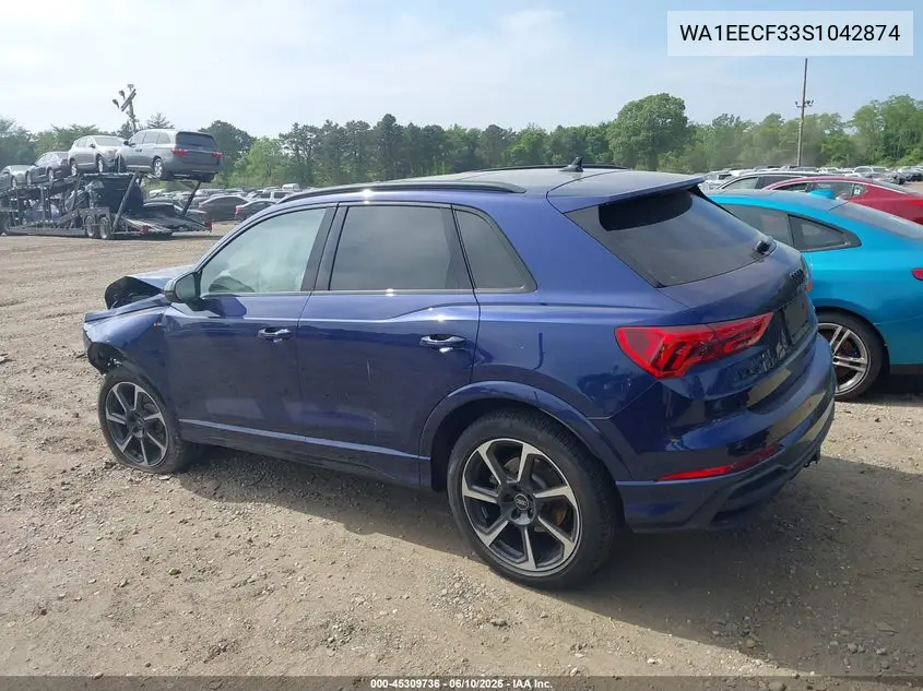 2025 Audi Q3 Premium 45 Tfsi S Line Quattro Tiptronic VIN: WA1EECF33S1042874 Lot: 45309736