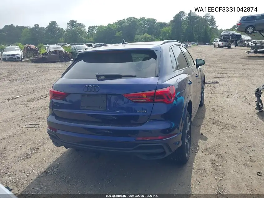 2025 Audi Q3 Premium 45 Tfsi S Line Quattro Tiptronic VIN: WA1EECF33S1042874 Lot: 45309736