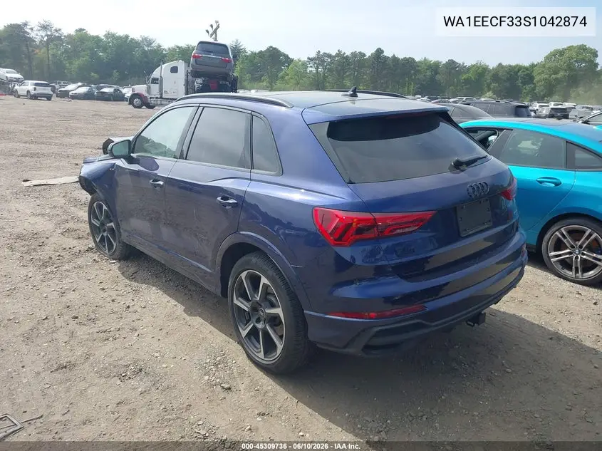 2025 Audi Q3 Premium 45 Tfsi S Line Quattro Tiptronic VIN: WA1EECF33S1042874 Lot: 45309736